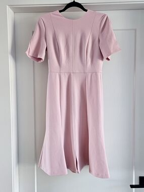 Donna Morgan Soft Pink Midi Fit-and-Flare Dress